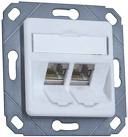 E-DAT 2fach modular Anschlussdose UPk Cat 6A perlweiß  incl. Module 