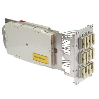 Moduleinschub 3HE/7TE , 6x SC(D) Erika Violett , 12x Pigtail 50/125µ OM4 