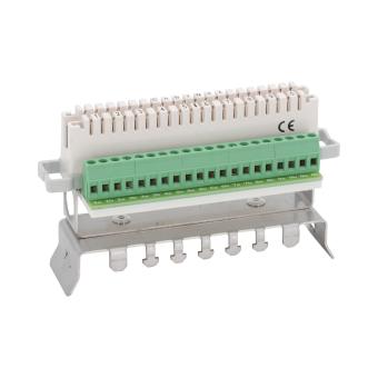 LSA-Trennleiste 2/10 SK zu 10 DA  Mit rangierdraht- und kabelseitigen Schraubklemmen  Ohne Farbcode  