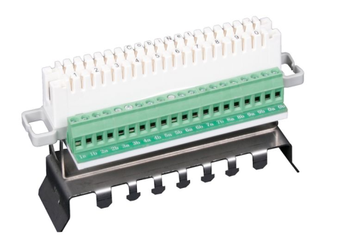 LSA-Trennleiste 2/10 SK zu 10 DA  Mit rangierdrahtseitigen Schraubklemmen  Ohne Farbcode  Für Profil 