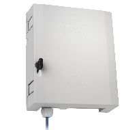 OD 12 Spleißgehäuse  Ausführung: 6x E-2000®-DX/APC (OS2)  Bestückt mit:  6x E-2000®-DX/APC Kupplung 