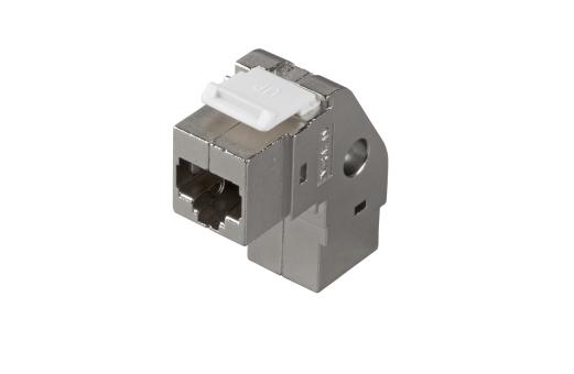 Modular-Adapter Cat.6A STPRJ45 Buchse/Buchse 90°, 1:1 