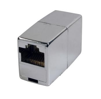Modular Kupplung RJ45 UTP Bu/Bu8/8, metallfarben, 1:1 