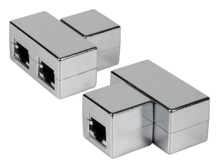 T-Modulardapter RJ45 Bu/2xBu1:1, geschirmt 