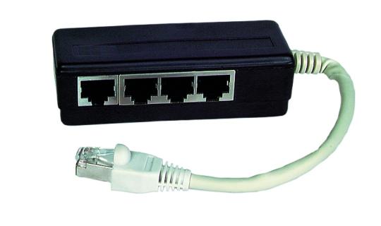 Multiport-Adapter RJ45 St/4xBu1:1, 0,15m 