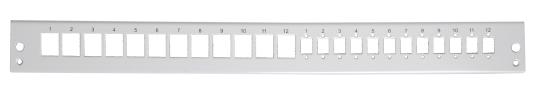 Frontplatte 1HE 12x Keystone +12x SC- Duplex, RAL7035 