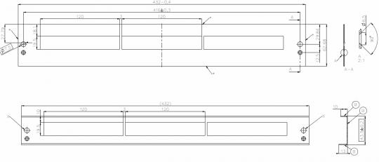 Frontplatte 1HE für 24x Slimline Keystone E-20095,RAL 7035 