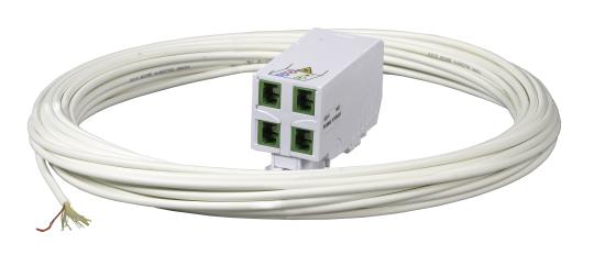 FTTH Hutschienenadapter,2x SC/APC Kupplung, Laser-schutz integriert,30m Drop Cable vorkonfektioniert 