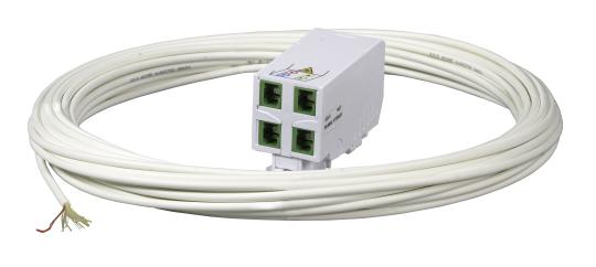 FTTH Hutschienenadapter,4x SC/APC Kupplung, Laser-schutz integriert,100m DropCable vorkonfektioniert 