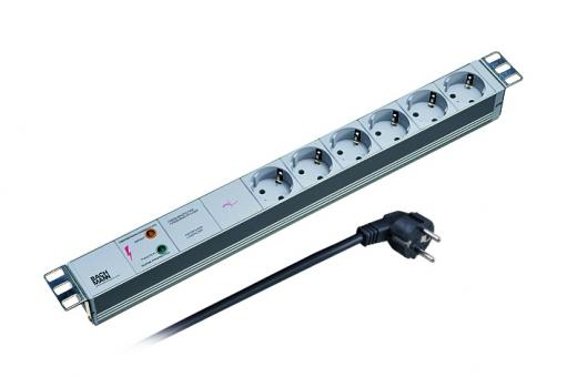 19" Steckdosenleiste 6-fachmit Gerätevollschutz 