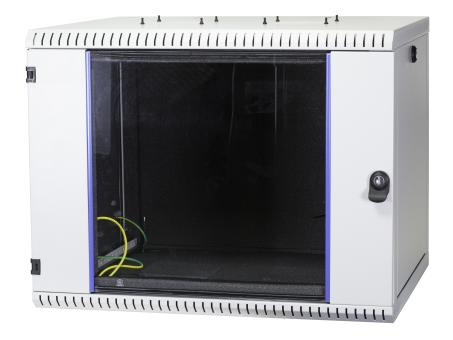 19" Wandgehäuse 9HE, Tiefe 500 mm, schallgedämmtmit Silent-Lüftern, Akustikschaum, RAL7035 