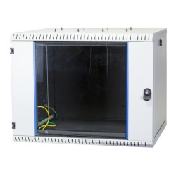 19" Wandgehäuse 12HE, Tiefe 500 mm, schallgedämmtmit Silent-Lüftern, Akustikschaum, RAL7035 