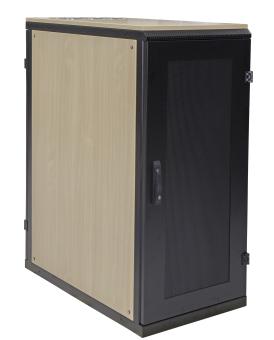 Serverschrank 26HE/600/1000mmAkustisch gedämmt, Holzdesign Buche 