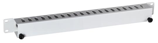 Kabelführung 19", 1HE, RAL9005mit Abdeckung 