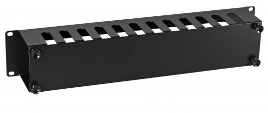 Kabelführung 19", 2HE, RAL9005mit Abdeckung 