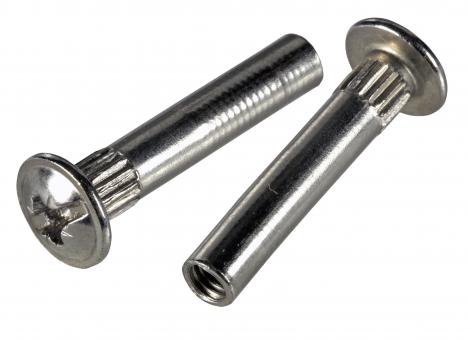 Linsenkopf-Hülsenmutterm. Schlitz, M4x7, (Spleissbox) 