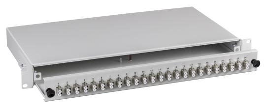 Spleißbox LC 50/125µ a.48 Pigt. abgesetzt / 24 Kuppl. 