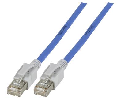 RJ45 Patchkabel S/FTP, Cat.6A, VC LED, 0.5m, blau 