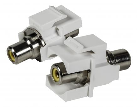 Cinch Snap-In Adapter weissBuchse/Buchse, gelber Ring 