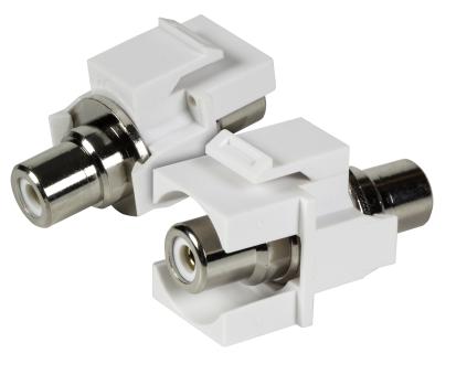 Cinch Snap-In Adapter schwarzBuchse/Buchse, weisser Ring 