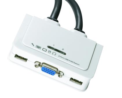 2-Port KVM VGA-USB-Audiomit Kabelsätzen 2x0,9 m 