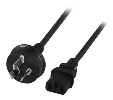 Netzleitung Australien-C13 180°, schwarz, 1.8m, 3 x 0.75 mm² 