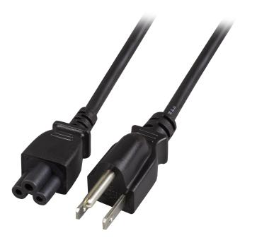 Netzleitung USA/NEMA-C5 180°,schwarz, 1.8 m, SVT AWG18 x 3C 