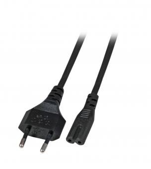 Netzleitung Euro-C7 180°, schwarz, 5 m, 2 x 0.75 mm² 