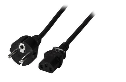 Netzleitung CEE 7/7 180°-C13180°, schwarz, 5 m, 3x1.00 mm² 