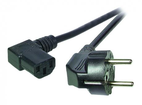 Netzleitung CEE 7/7 90°-C13 90°, schwarz, 3 m, 3 x 1.00 mm² 