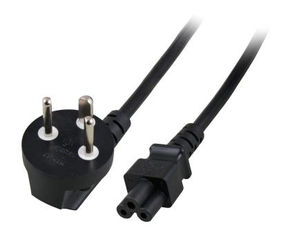 Netzleitung Dänemark 90°-C5 180°,schwarz, 1,8 m, 3x0.75mm² 