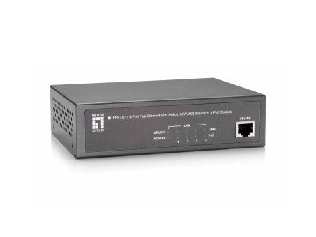5-Port Fast Ethernet PoE Switch, 65W, 802.3at PoE+4 PoE Outputs 