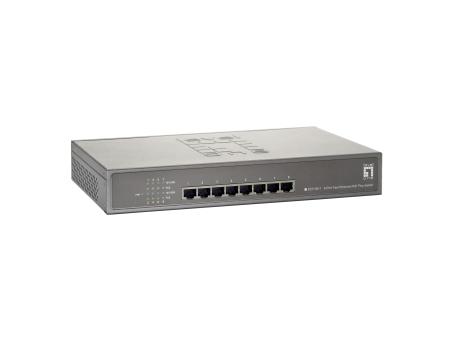 8 Port Fast Ethernet PoE Switch802.3at PoE+, 250W 