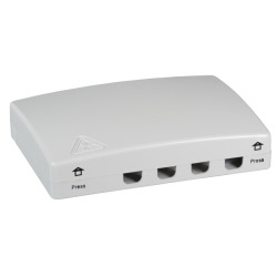 FTTH Indoor Anschlußbox für 4Fasern, 4KupplungenFaserüberlängenaufnahme, IP20 