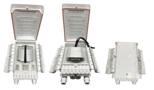 FTTH IP65 Anschlussbox für 96 Fasern und Faserüberlängenaufnahme 