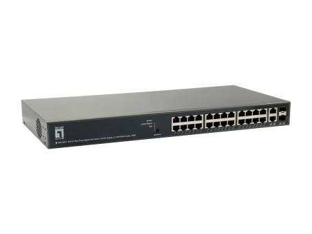 26 Port Web Smart Gigabit PoE Switch,2x SFP/RJ45 Combo, 185W 