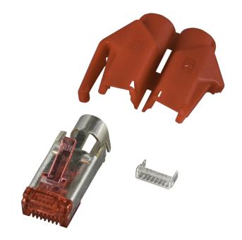 RJ45-Hirose Stecker TM21 rot100 Stk, 3 Elemente, Cat.6 