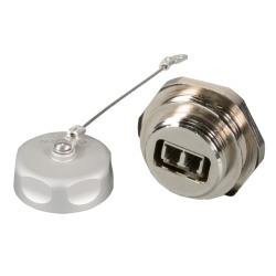 LC Duplex IP67 DurchführungskupplungMetallausführung Keramikhülse 