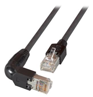 RJ45 Patchkabel S/UTP, Cat.5e, 1x TM1190° / TM11, 1m, schwarz 