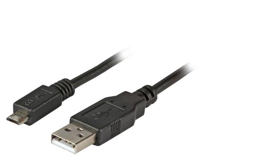 USB2.0 Anschlusskabel A-Micro-B 5pol.,St.-St., 1,0m, schwarz, Premium 