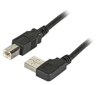 USB2.0 Anschlusskabel A (gewinkelt) - B, St.-St., 1,5m, schwarz, Classic 