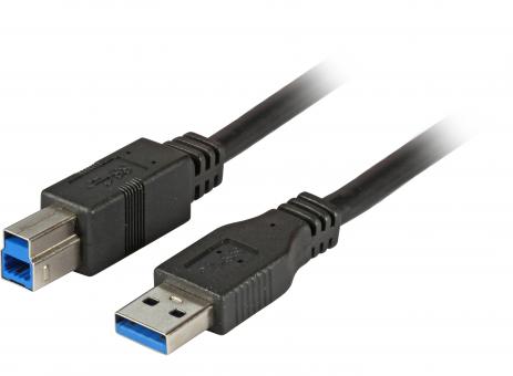 USB3.0 Anschlusskabel A-B, St.-St.,3,0m, schwarz, Classic 