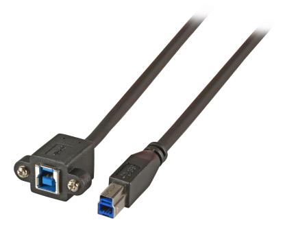 USB3.0 Verlängerungskabel B-BSt.-Einbaubuchse 0,5m schwarz 