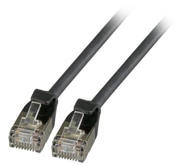 RJ45 Patchkabel U/FTP, Cat.6A, Rohkabel TPE 4,0mm ultraflex, 5m, grau 