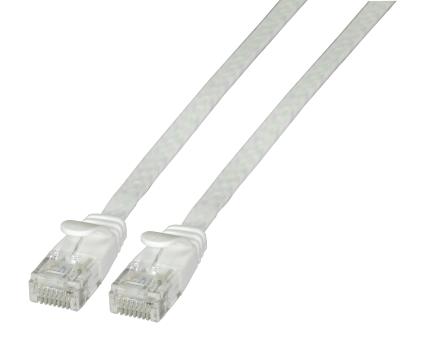 RJ45 Flachpatchkabel U/UTP, Cat.6A,0,5m, weiß 