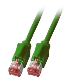 RJ45 Patchkabel S/FTP, Cat.6A, TM21,Leoni-Kerpen F6-90 S/F, 1,0m, grün 
