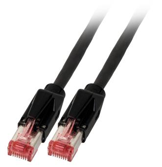 RJ45 Patchkabel S/FTP, Cat.6A, TM21,Dätwyler 7702, 15m, schwarz 