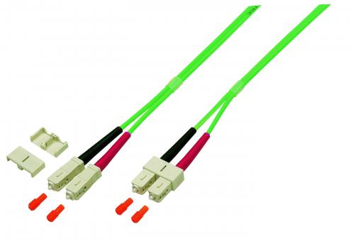 Duplex Patchkabel SC-SC 50/125µ, OM5, LSZH,limettengrün, 3.0mm, 7,5m 