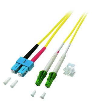 Duplex Patchkabel LC/APC-SC 9/125µ, OS2,LSZH, gelb, 2.0mm, 15m 