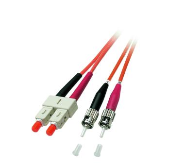 Duplex Patchkabel SC-ST 50/125µ, OM2, LSZH,orange, 3.0mm, 2m 